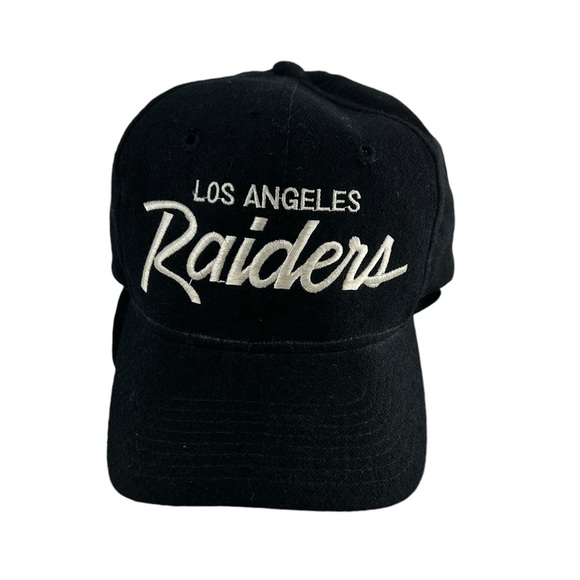 Vintage Los Angeles Raiders Hat Mens OS Black Sports Specialties Wool Script NWO - Picture 1 of 9